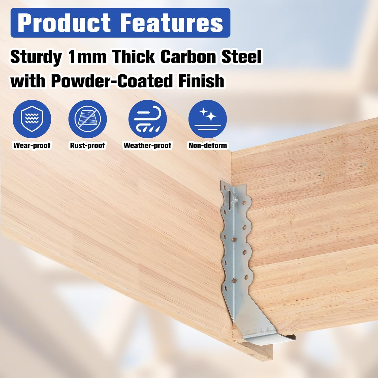 Moxweyeni 30 Pcs 2 x 8 Joist Hangers with 250 Pcs Screws Face Mount Joist Hangers and Nails Set Heavy Duty Galvanized Steel Rafter Brackets Hurricane Ties for Wood, Floor Deck, Ceililng