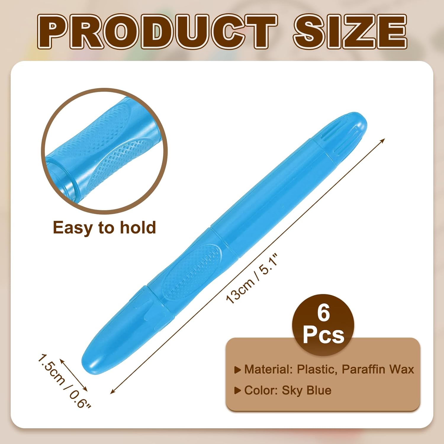 PATIKIL 6 Pack Twistable Crayons, Coloring Twist Crayon Retractable Easy to Hold Silky Washable for Coloring Books Crafts Christmas Gifts Birthday Parties Art Office Supplies, Sky Blue