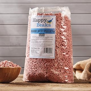 Happy Beaks Wild Bird Berry Suet Pellets Food (12.75kg) High Energy, High Protein Premium Bird Feed