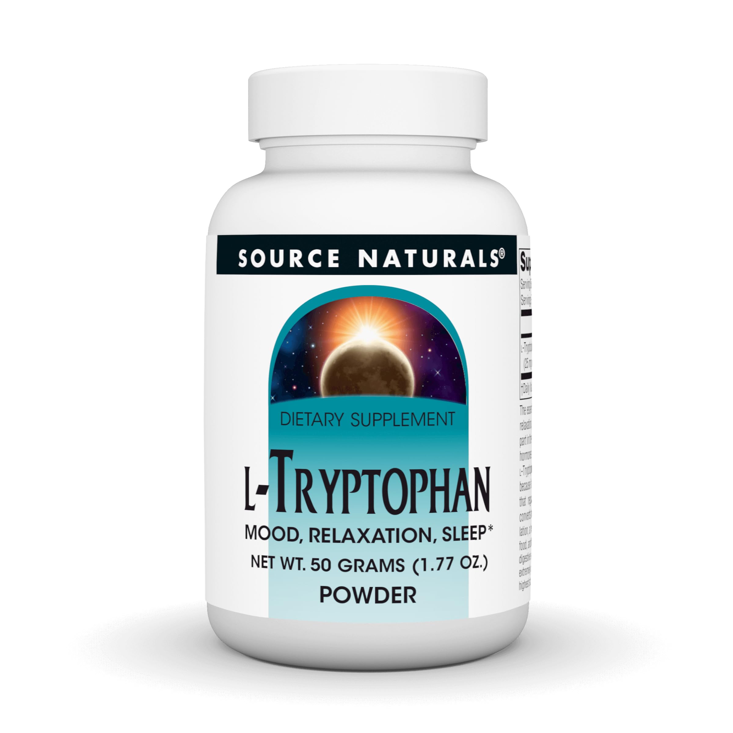 Source Naturals L-Tryptophan, for Mood, Relaxation, and Sleep* - 50 Grams Powder