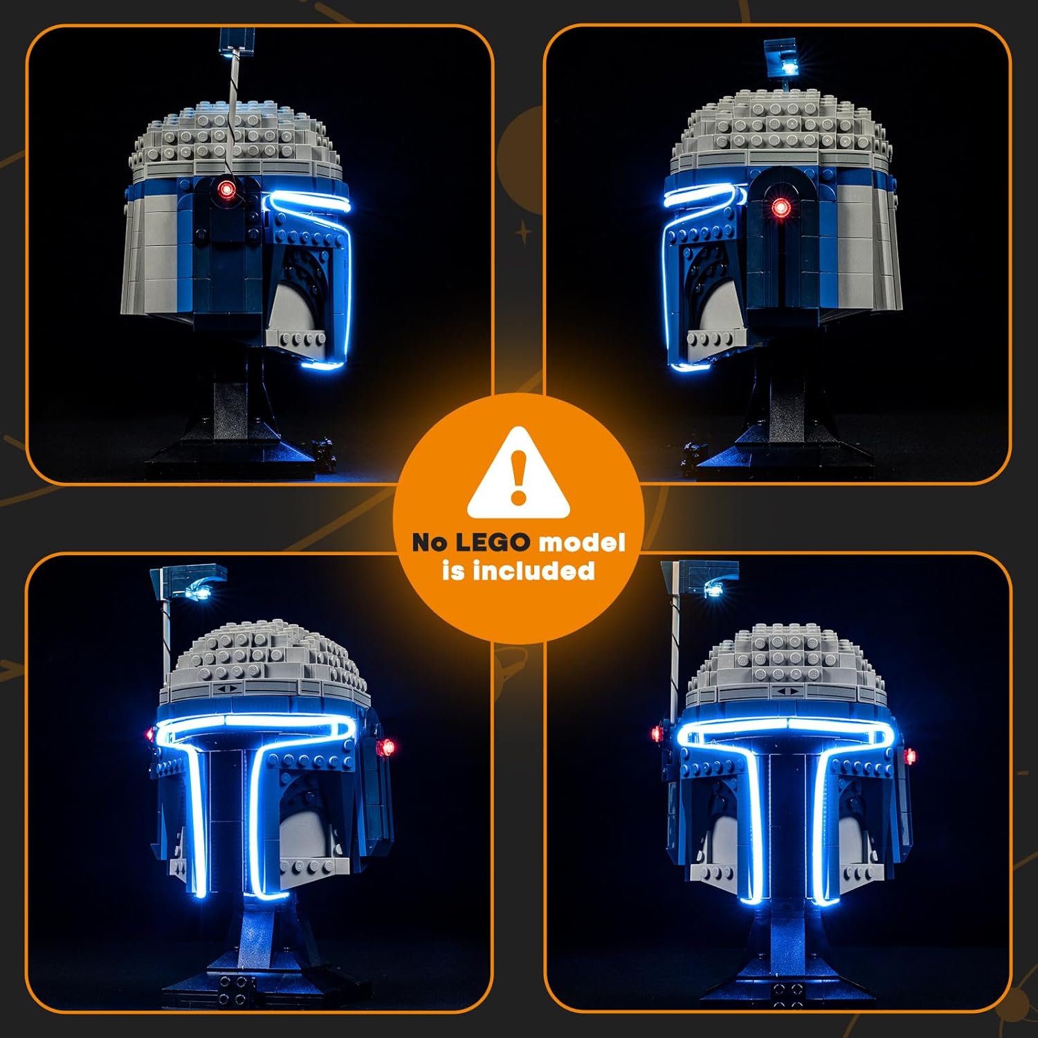 LIGHTAILING Light for Lego-75408 Jango-Fett Helmet - Led Lighting Kit Compatible with Lego Building Blocks Model - NOT Included The Model Set