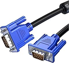 Display Cable, VGA Cable, D-sub 15 Pin, Male to Male, Gold Plated Connector, Core Included, TV Core, Compatible with TV Computers, Projectors, Etc. 4.9 ft (1.5 m)