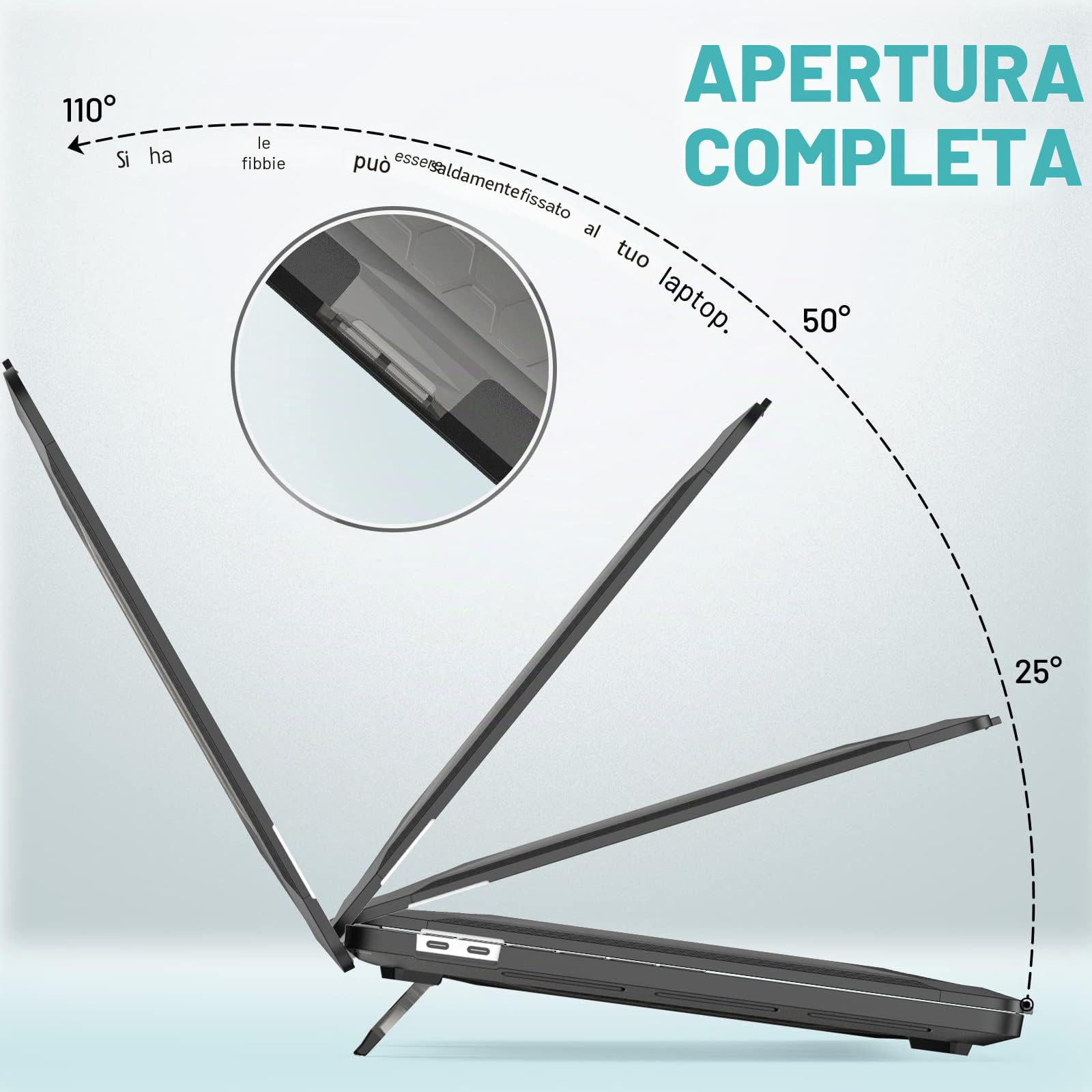 UESWILL Custodia pieghevole con cavalletto per MacBook Pro 16" (2019/2020) modello A2141 con Touch Bar e USB-C, protezione completa a nido d'ape, copertura resistente, nera