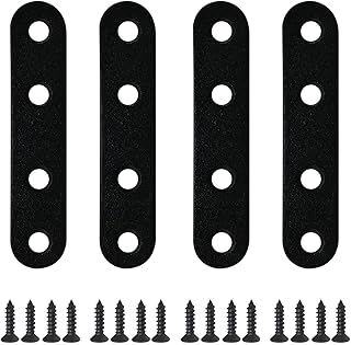 ジョイント金具 4個セット ステンレス I字金具 棚受け金具 固定板 固定金具 フラット 家具 固定 修理 補強プレート 連結金具 ネジ付き DIY 4穴 76×16x1.7mm ステンレス製のストレートブラケットです