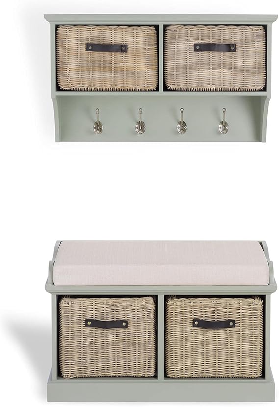 Tetbury hallway coat rack and storage bench with extra strong whipe