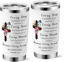 Christian Gifts for Women, Inspiration Religious Gifts, Bible Verse Encouragement Gifts, Thank You & Birthday Gifts for Women, Mom, Friend, Sister - 20 Oz Stainless Steel Tumbler