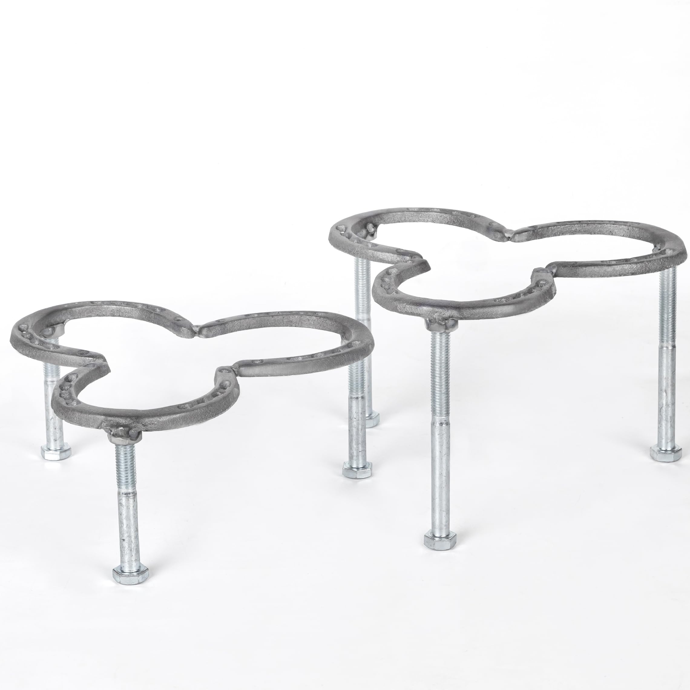 Trípode de campamento, trípode de fogata, trípode para horno holandés, mesa de horno holandés para cocinar, herraduras de acero, con patas de altura ajustable, ideal para cocinar fogatas 6