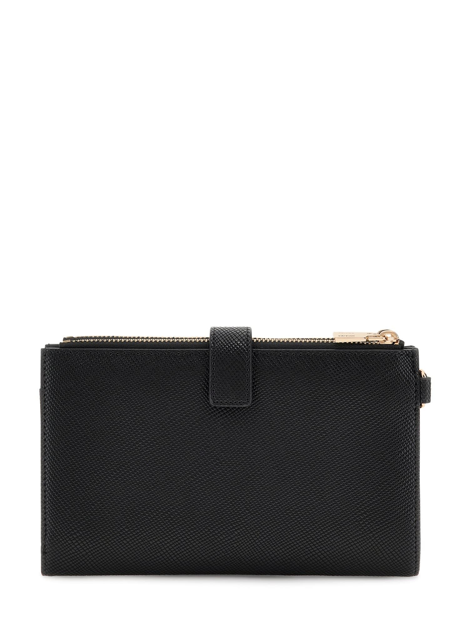 GUESS portafoglio Laurel II SLG Double Zip Organizer Black nero