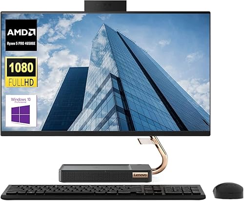 Lenovo Ideacentre A540 - Escritorio todo en uno FHD de 23.8 pulgadas, AMD Ryzen 5 Pro 4650GE, 32GB RAM 1TB PCIe SSD, cámara web, HDMI, teclado y