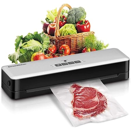 Amazon Com Vacuum Sealer Machine With Food Saver Bags Automatic Air Sealing System For Food Preservation Dry Moist Food Modes Lower Noise Easy To Clean Kitchen Dining
