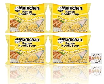 Maruchan Ramen Creamy Chicken Flavor, 3 Oz, Pack of 4