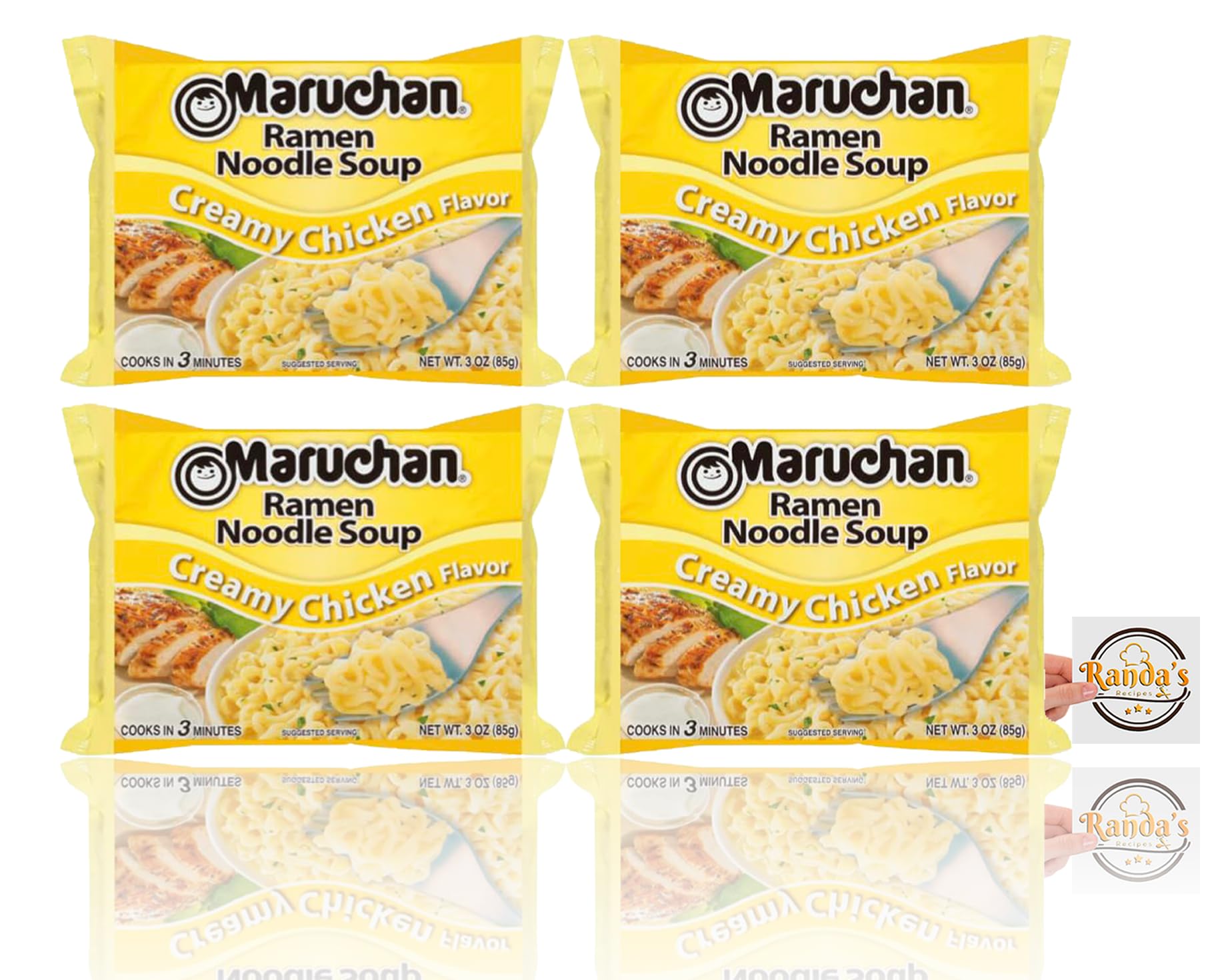 Maruchan Ramen Creamy Chicken Flavor, 3 Oz, Pack of 4