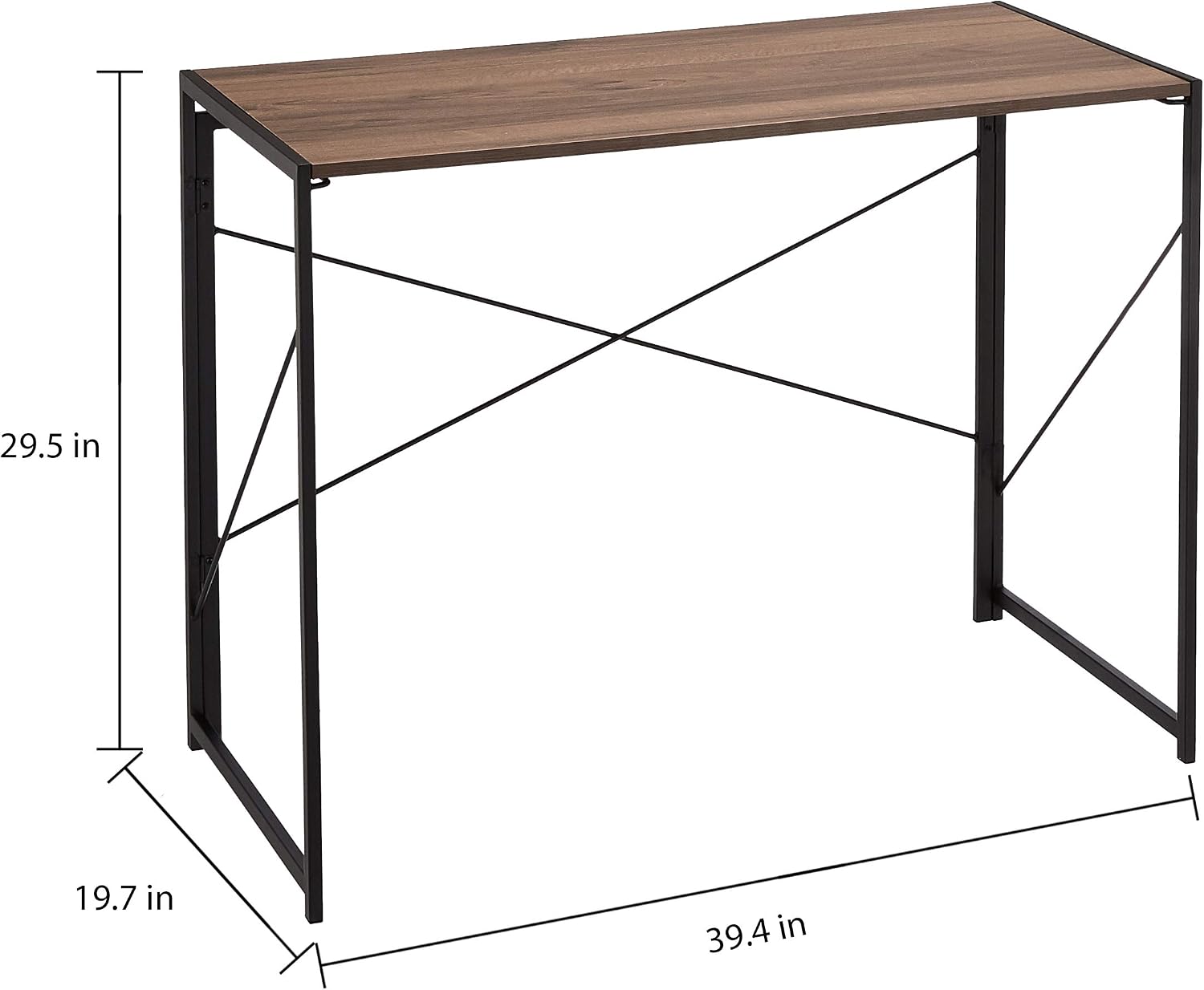 AZL1 Life Concept Writing Computer Desk Modern Simple Study Desk Industrial Style Folding Laptop Table for Home Office Notebook Desk Dark Brown and Black Frame 39.4 Inch