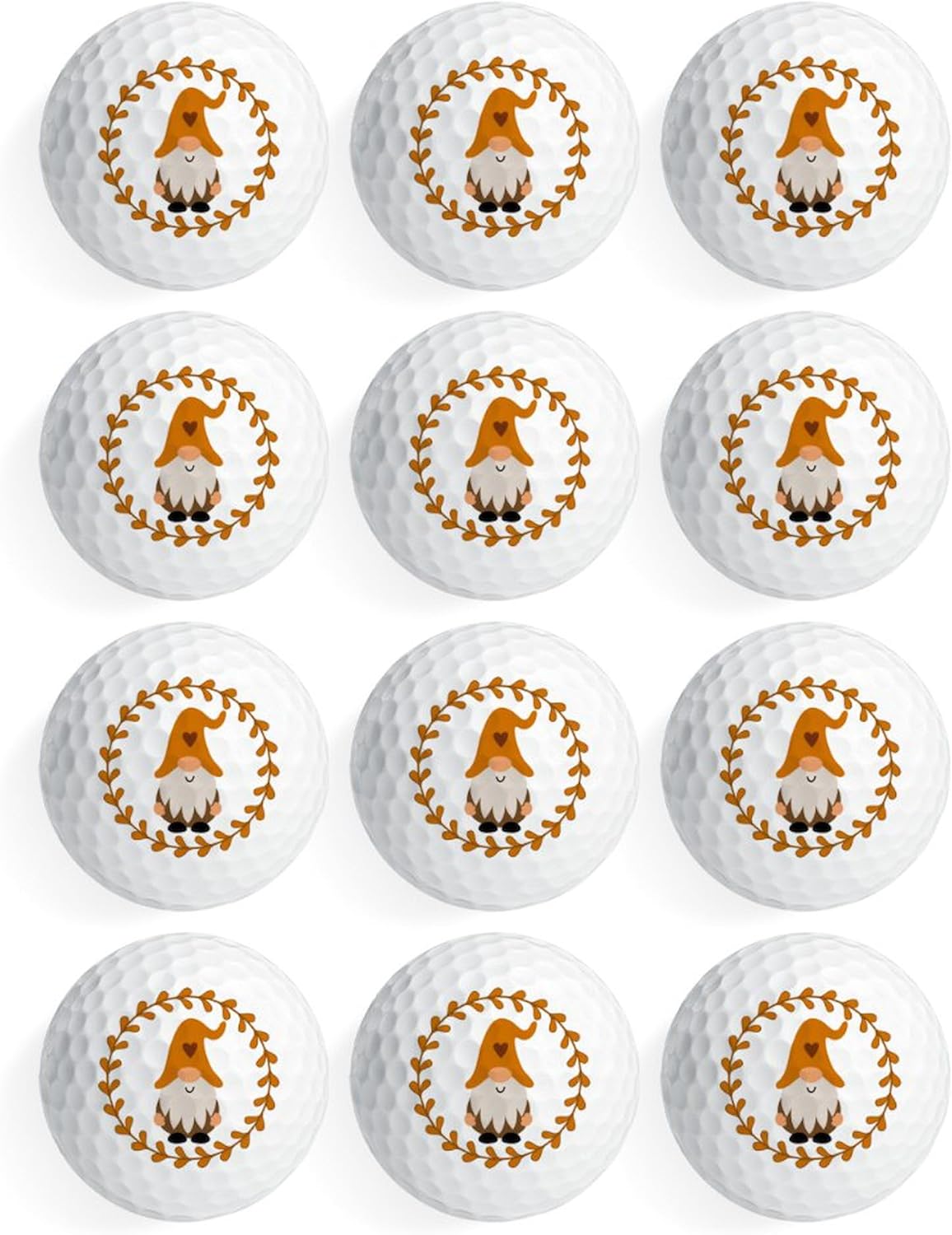 CafePress Autumn Gnome Wreath Novelty Golf Balls (Pk of 12)