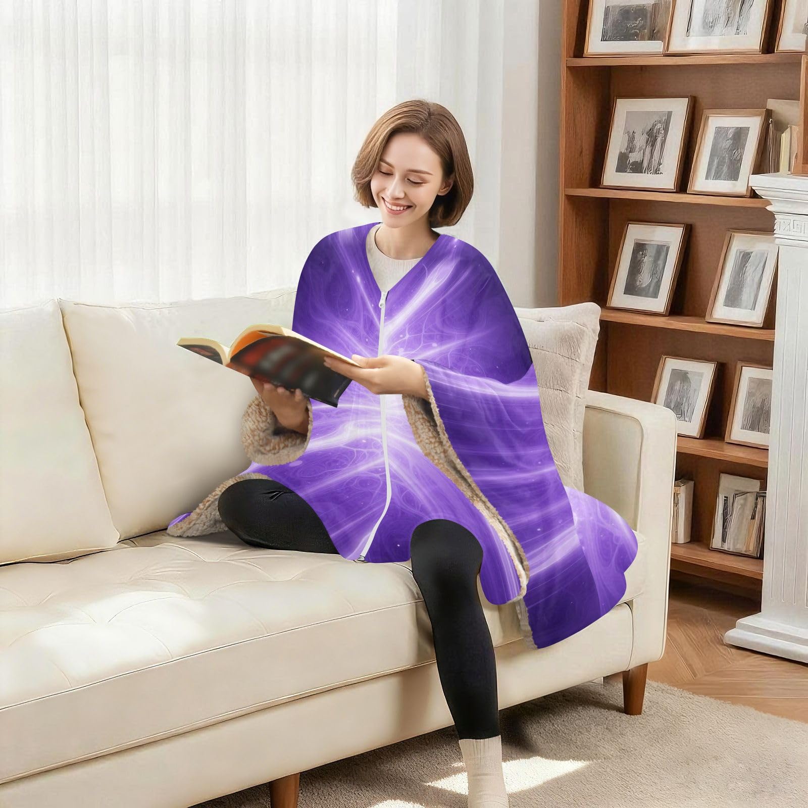 GuoChe Poncho, capa envolvente, bonito patrón de lazo rosa