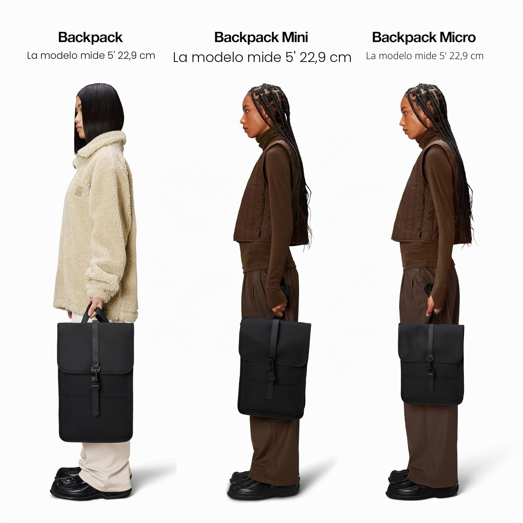 RAINS Backpack, Mochila impermeable para hombres y mujeres, bolsa para ordenador portátil, para trabajo o viajes, Gris, Regular, Moderno