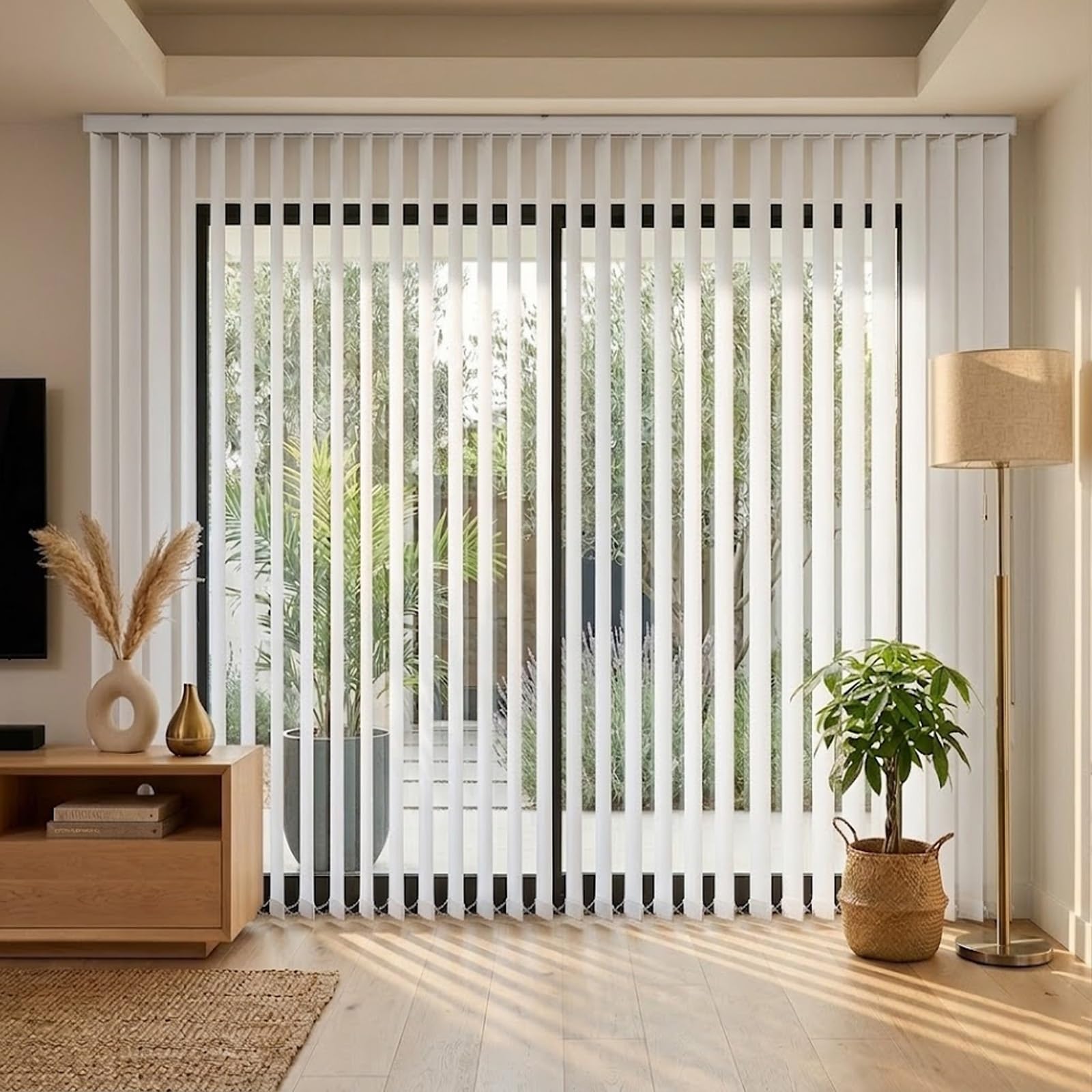 Divisor de habitación para puertas de patio ajustable con paneles modulares para correderas