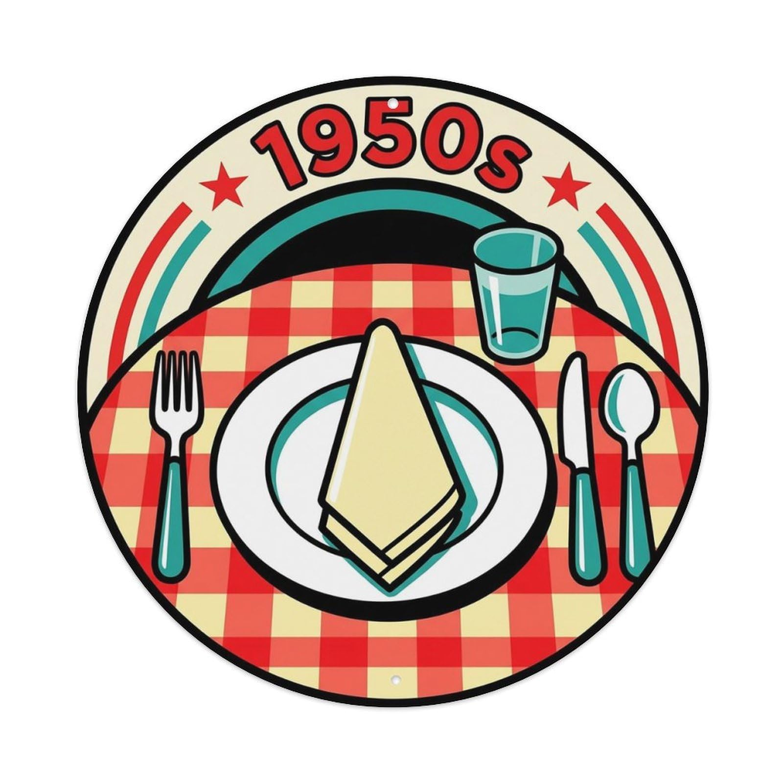Vintage Retro Silverware Table Setting Metal Tin Sign