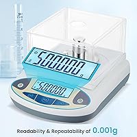 Vista 2 de BAOSHISHAN Balanza electrónica analítica del laboratorio de la balanza de laboratorio de la precisión 1mg de la balanza electrónica de 17.64 oz/0.00