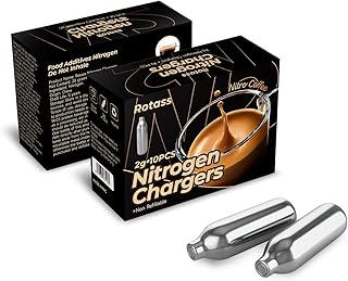 10PCS 2g N2 Nitrogen Cartridges, Non-Threaded Nitro Cartridges for Nitro Cold Brew Coffee Maker, Pure Food-Grade N2 for Nitro Cold Brew & Nitro Infused Beverages (Not for Whipped Cream)