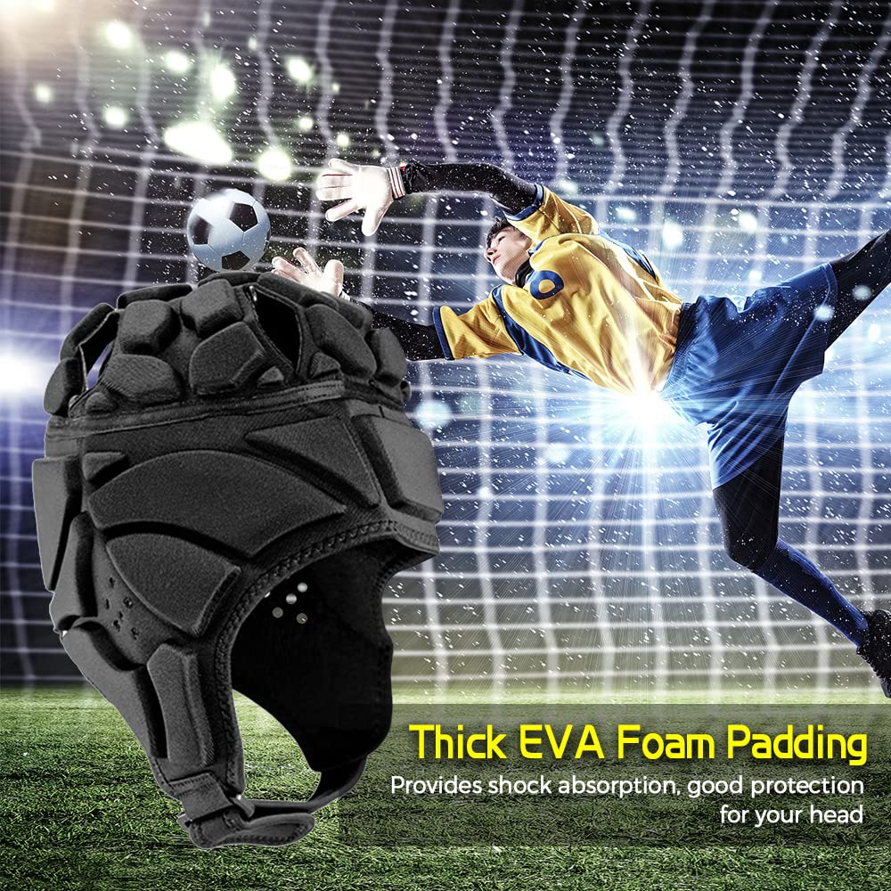 HUIOP Casco da Portiere Morbido Calcio Rugby Calcio Casco da Portiere Copricapo per Bambini Giovani Adulti,Casco da Portiere