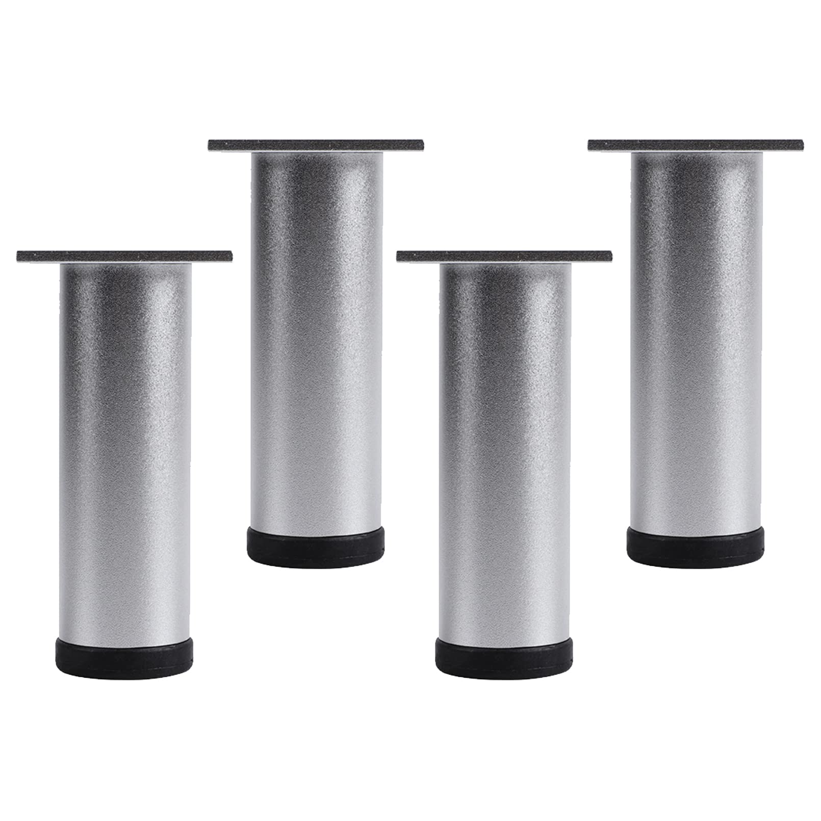 4 Piezas Pies Ajustables,Pies de Gabinete,DIY Patas de Muebles de Metal,Piernas de Mesa de ?Aleación de ?Aluminio,Altura Regulable 1-8 mm,con Tornillos de Acero Inoxidable (30cm,plateado)