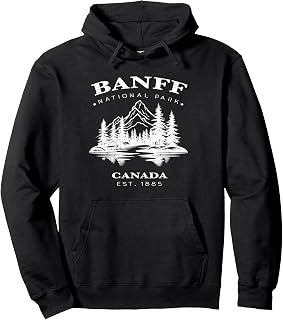 Vintage Banff National Park Canada Souvenir Hiking Camping Pullover Hoodie