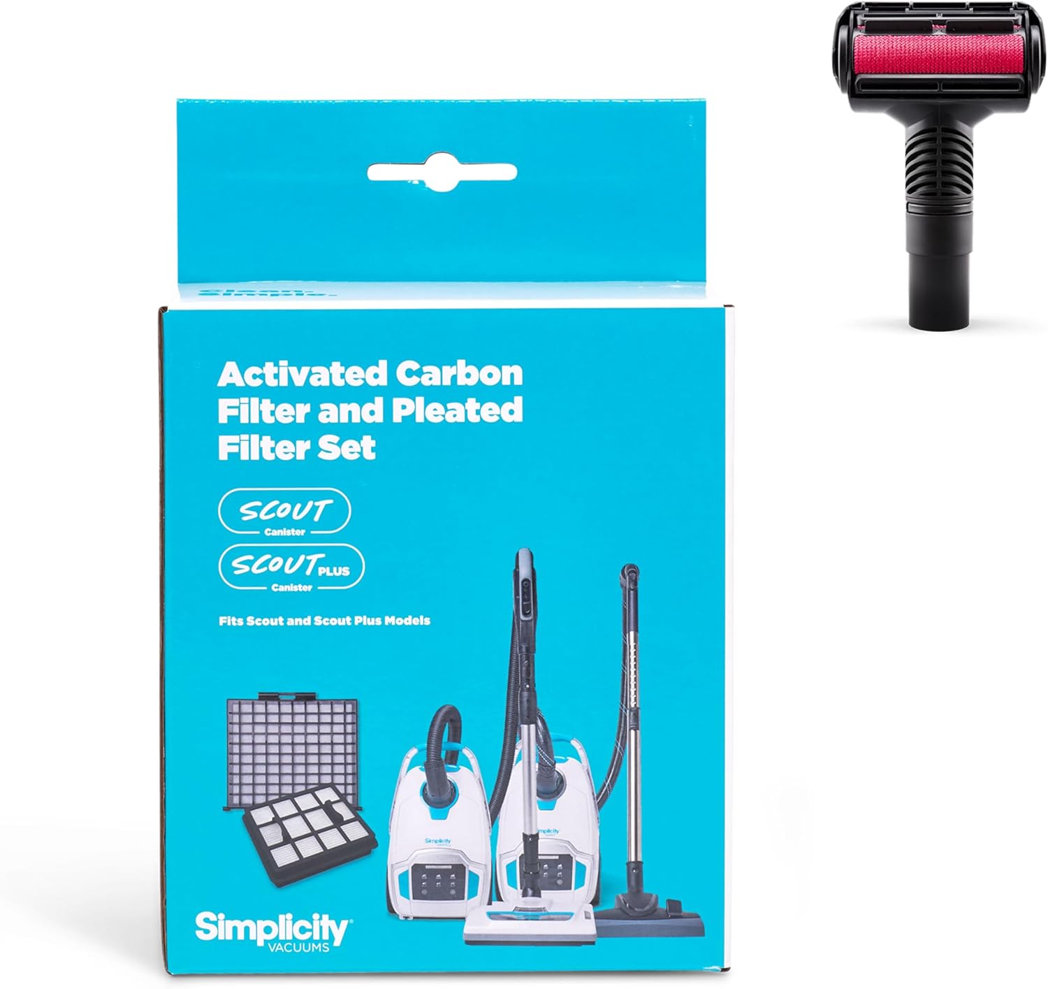Simplicity Vacuums Scout Vacuum Filter and Pet Hair Upholstery Vacuum Tool to Vacuum Furniture, Bundle Includes a Filter Set with HEPA Media and Attachment for Pet Fur Removal
