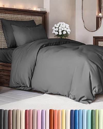 Miniatura 35 de Juego de funda de edredón tamaño Queen - Funda de edredón extra suave tamaño Queen 90 x 90 con 2 fundas de almohada - Ropa de cama de hotel de lujo