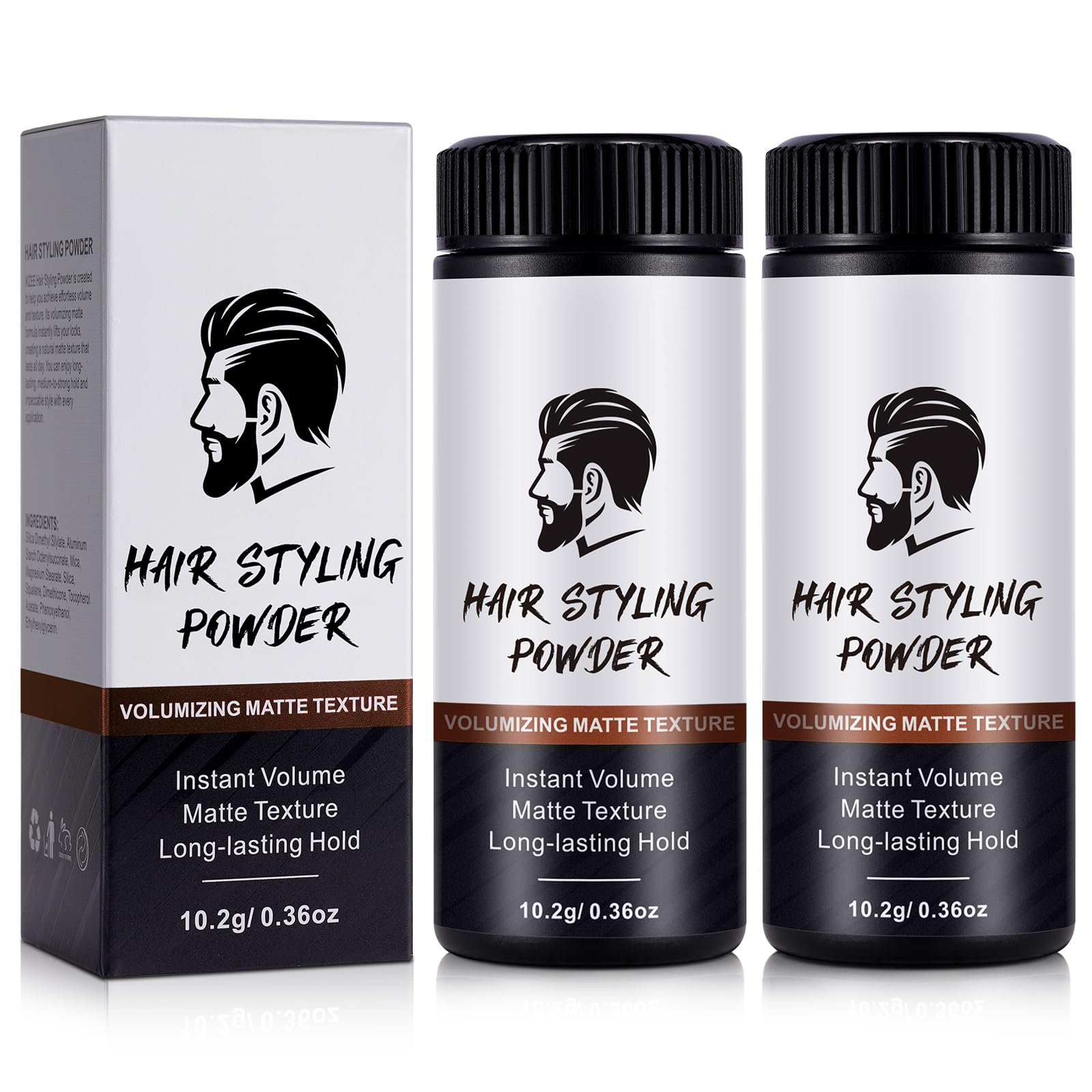 2PCS Hair Styling Powder for Men & Women, Hairs Texturizing Powders, Volumizing Powder for Hair Long-lasting Hold
