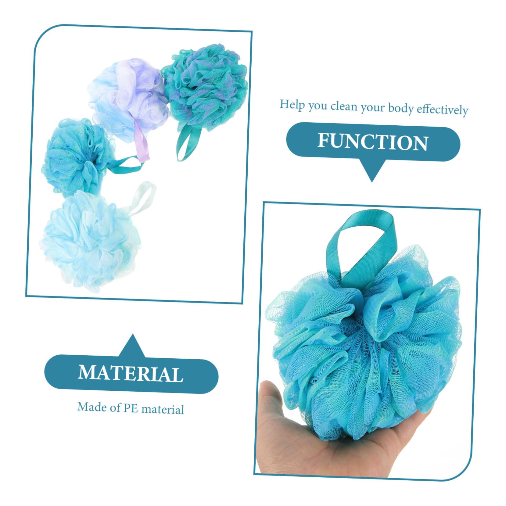 minkissy 16 bolas de baño prácticas esponjas de baño resistentes al desgaste, bola de baño práctica bola de baño para el hogar, esponja de baño para el cuerpo, esponjas de belleza o cordón de malla
