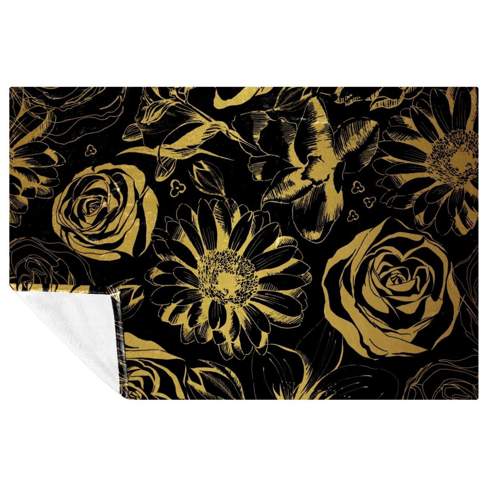 Plaid doux sumflower rose doré 150x100 cm idéal pour lit et camping