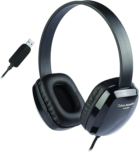 Miniatura 7 de Cyber Acoustics Auriculares estéreo USB (ACM-6005-20) para PC y otros dispositivos USB en la oficina, el aula o el hogar, paquete de 20