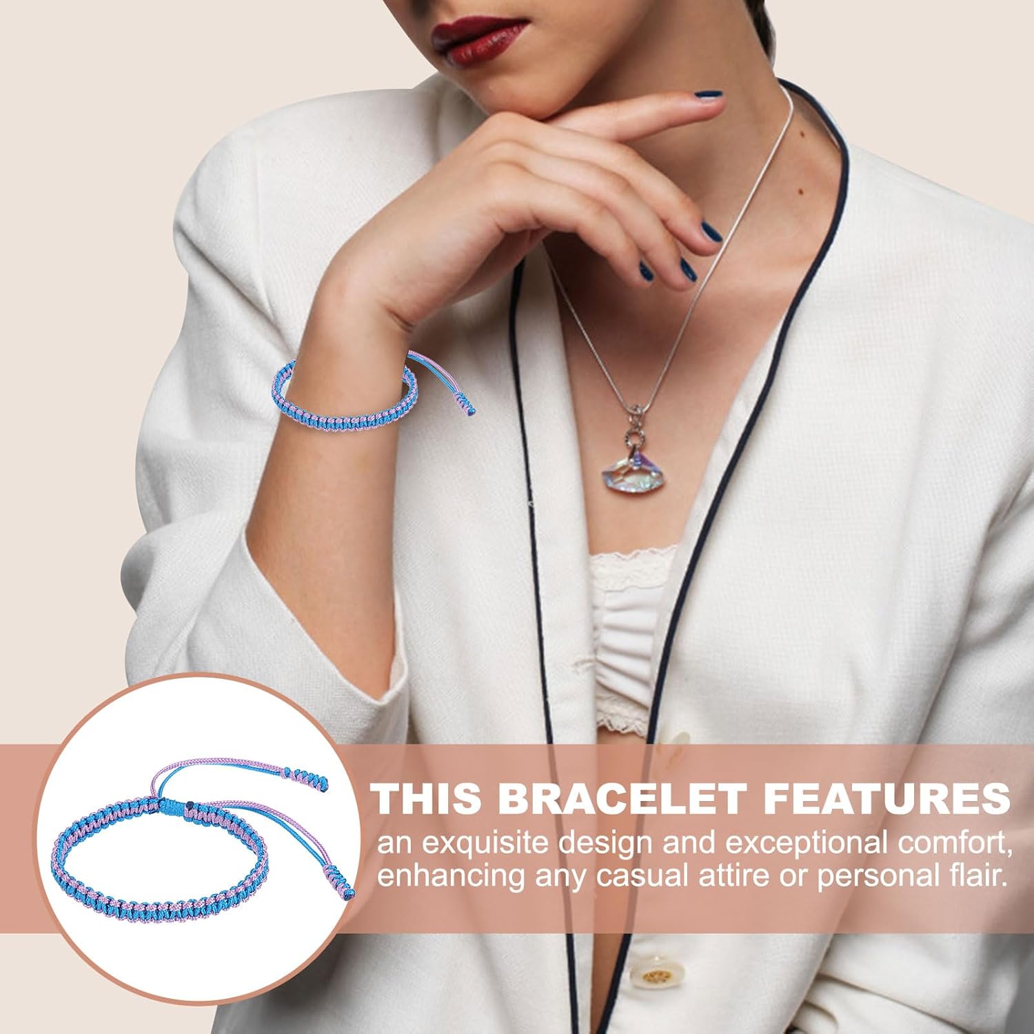 PATIKIL Braided Bracelet, Mens Women Tibetan String Bracelet Handmade Lucky Prayer Protection Rope Bracelet Adjustable Size for Gifts Anniversary Family - Image 4