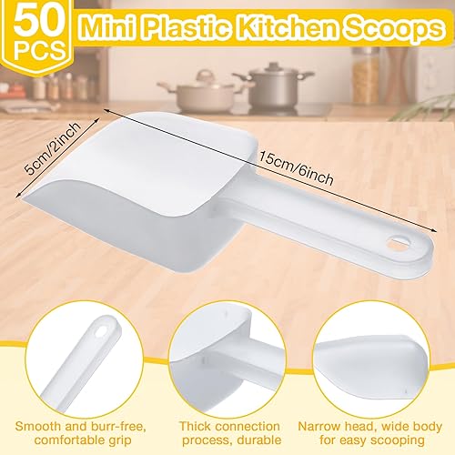Miniatura 2 de Gejoy 50 cucharas de plástico para hielo, multiusos, de 5.9 pulgadas, para dulces, bufé, postres, helados, alimentos, palomitas de maíz, para