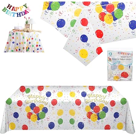 Luxvara 2 Pcs Nappe Rectangulaire Anniversaire, Nappe Anniversaire