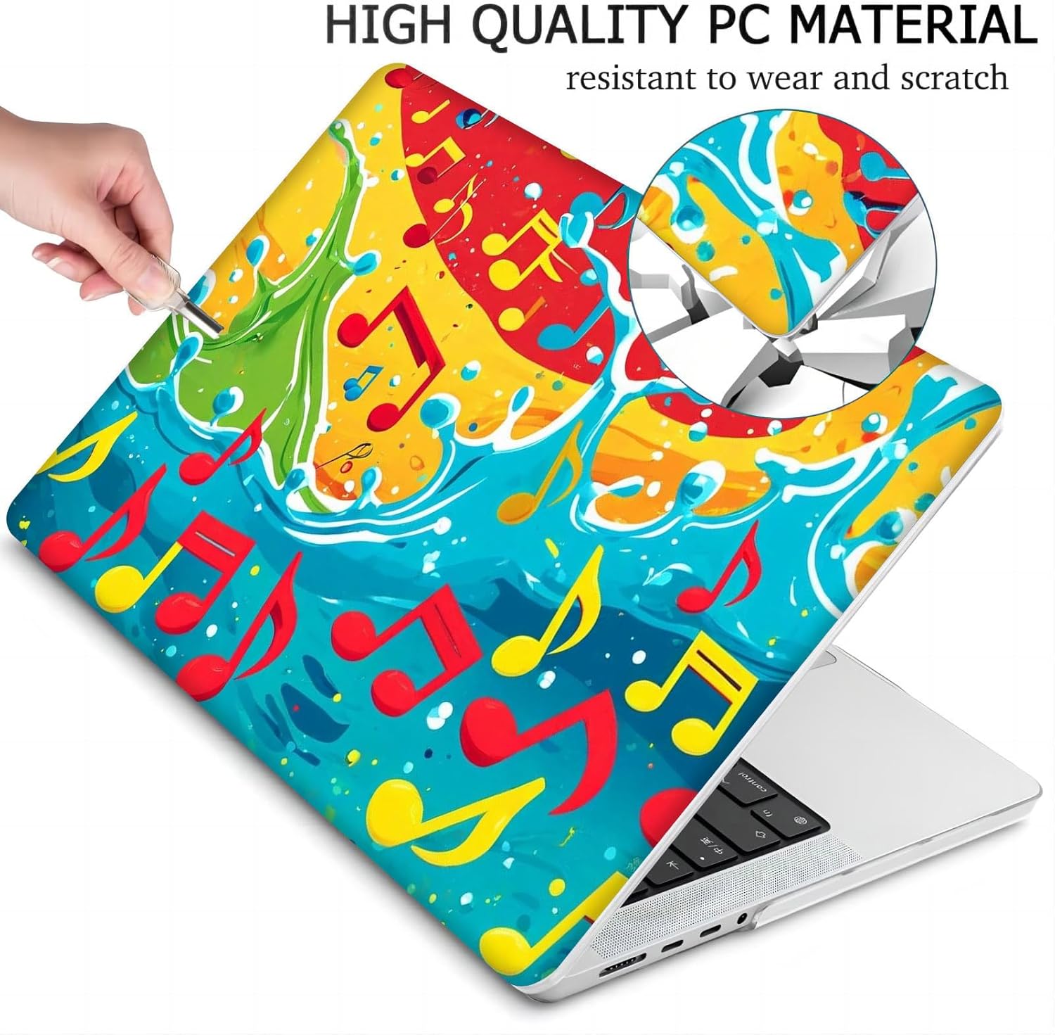 Compatible with MacBook Neo 13-inch, Hard Shell Case with Keyboard Cover and Screen Protector (A3404 A18 Pro chip, 2026 Release) - Music MC21557