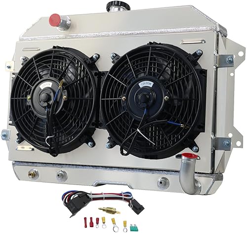 Relé de ventilador de aluminio de 4 filas para 1970-1975 Datsun 240z y 260z AM 2.6L 1971 1972 1973 1974 70 71 72 73 74 75