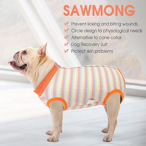 Miniatura 11 de SAWMONG Traje de recuperación para perros, traje de recuperación para perros después de la cirugía, traje quirúrgico de esterilización para perros