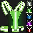 LED Reflective Vest Running Gear, 5 Colors Lights Up Running Vest for Night Walking Cycling Jogging, Adjustable Size for Men Women Kids, Rechargeable and High Visible