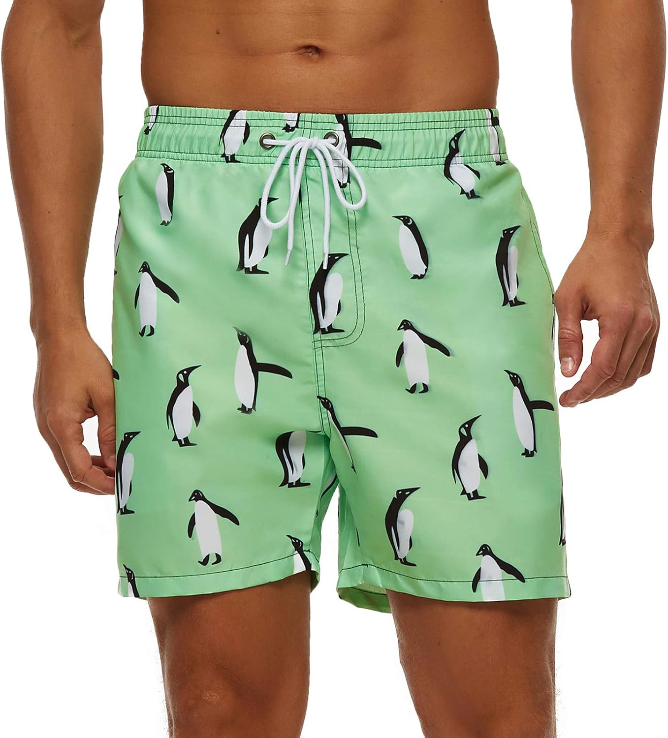 SILKWORLD Men's 7 inch Swim Trunks Quick Dry Bathing Suit with Pockets Running Shorts