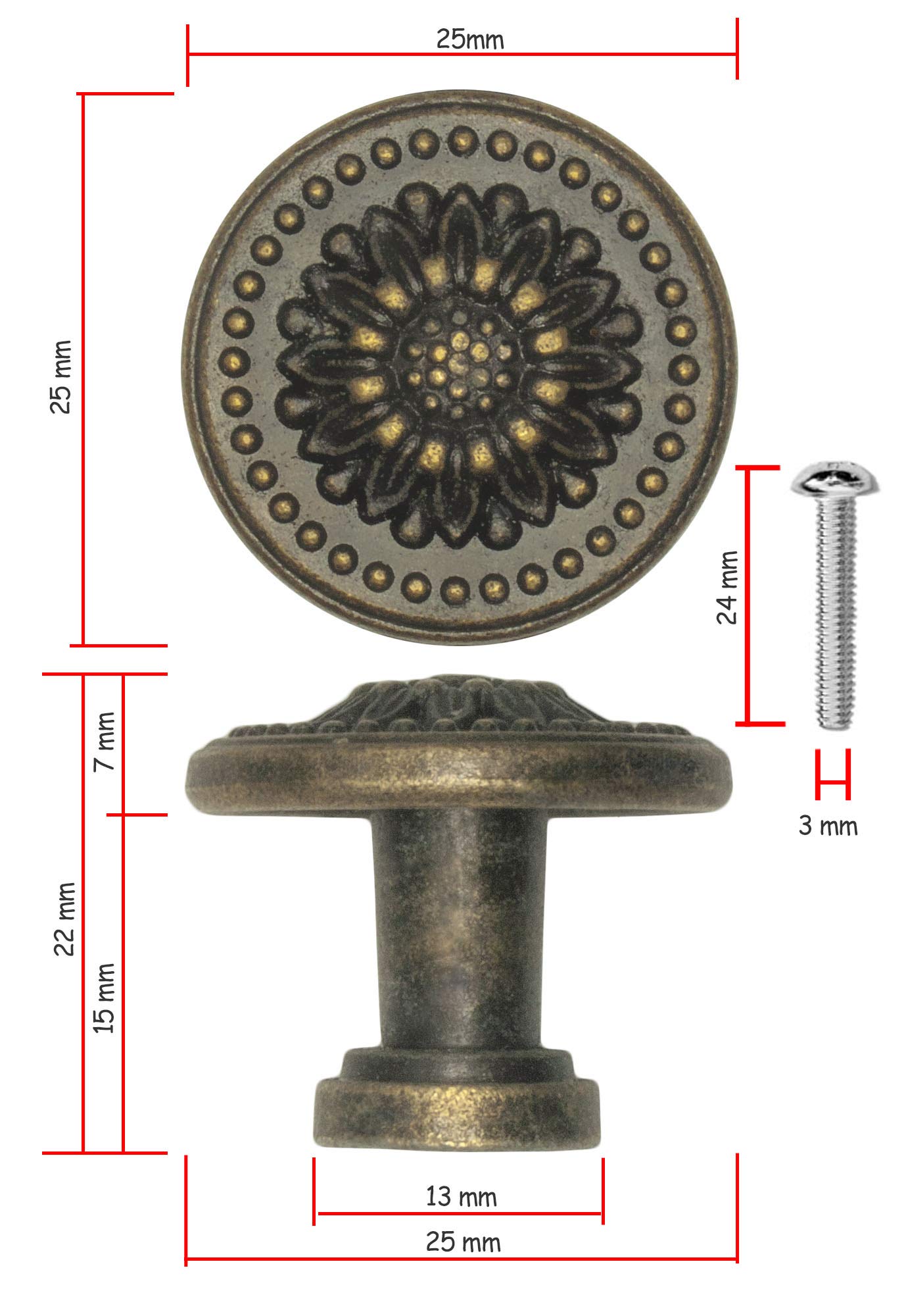 Fuxxer® Poignées Meubles Anciens Boutons Tiroir Maison Campagne Design