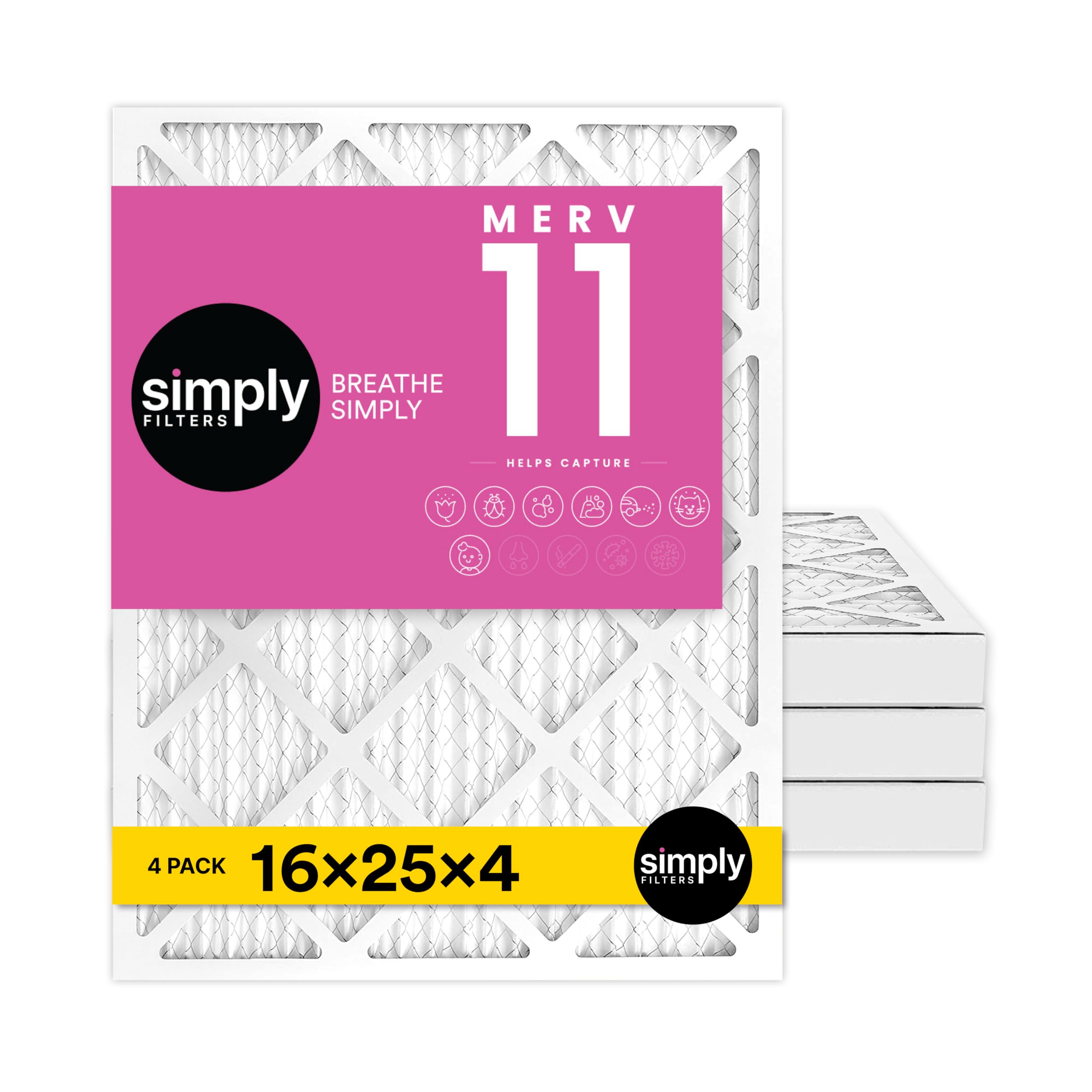 Simply 20x25x4 Air Filter, MERV 8, 4 Pack, Furnace Air Filter for HVAC (Actual Size:19.5"x24.5"x3.63") DUST, Pet, & Allergy Control — view 98