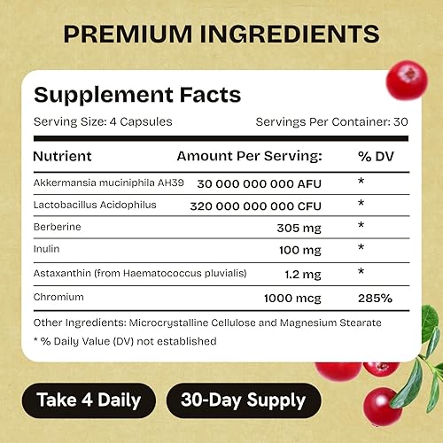 Miniatura 6 de Akkermansia Muciniphila Probiotics 320 mil millones de UFC, probióticos y prebióticos  Probióticos Akkermansia para la salud intestinal  Cápsulas de