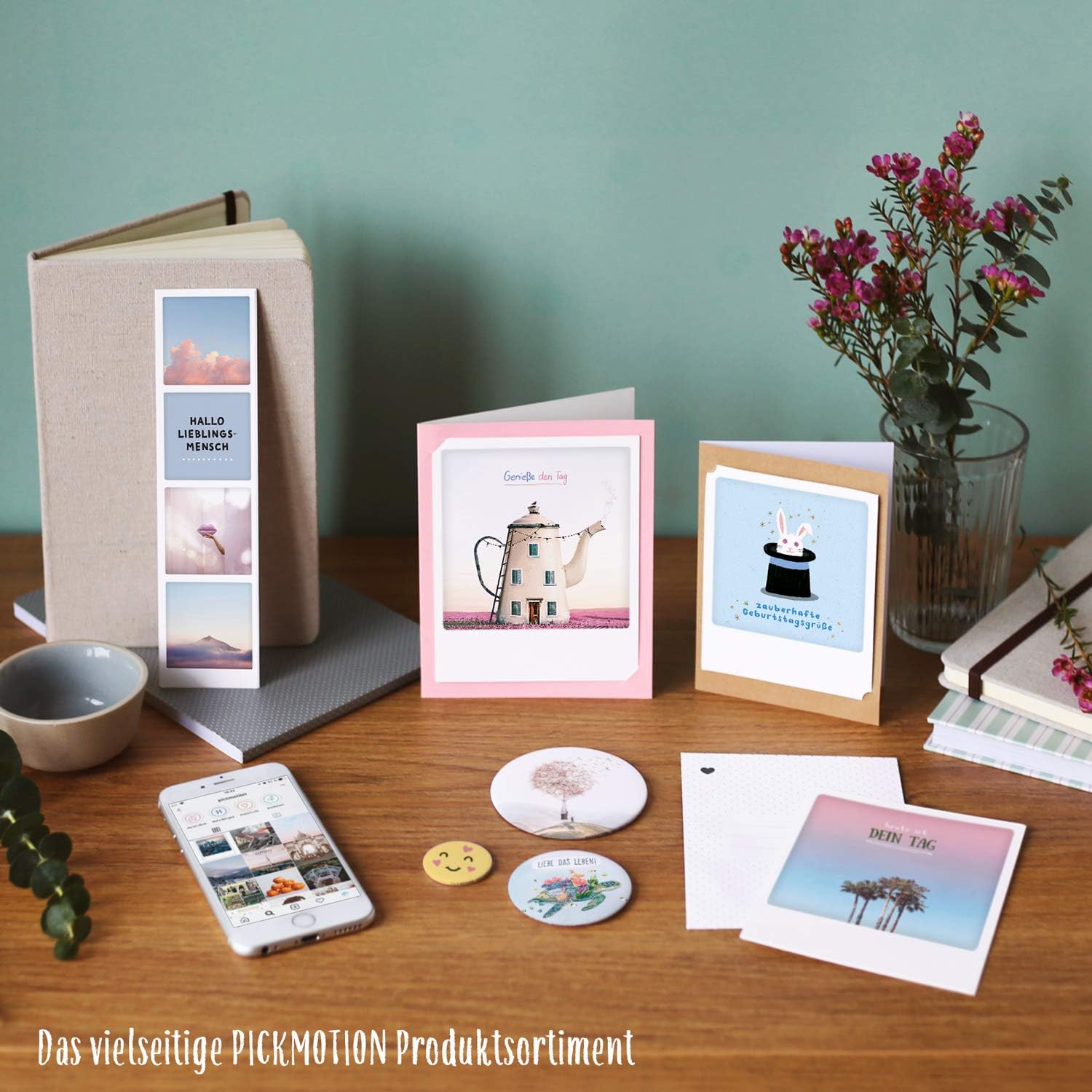 PICKMOTION Set of 6 Polaroid Photo Greeting Cards with Envelope Christmas Premium Instagram Christmas Cards, Handmade Folding Cards, Funny Sayings & Designs X-Mas, Christmas Cards