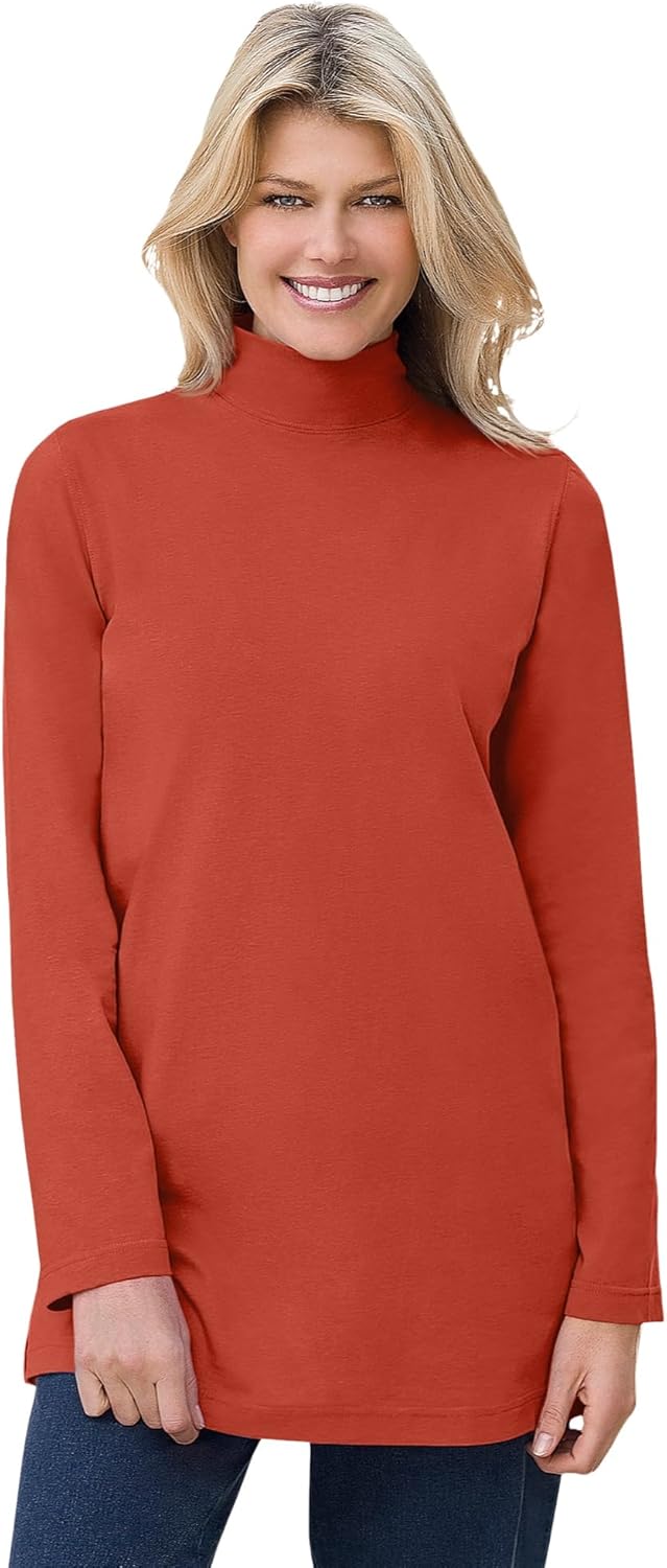Woman Within Plus Size Perfect Mockneck Tunic