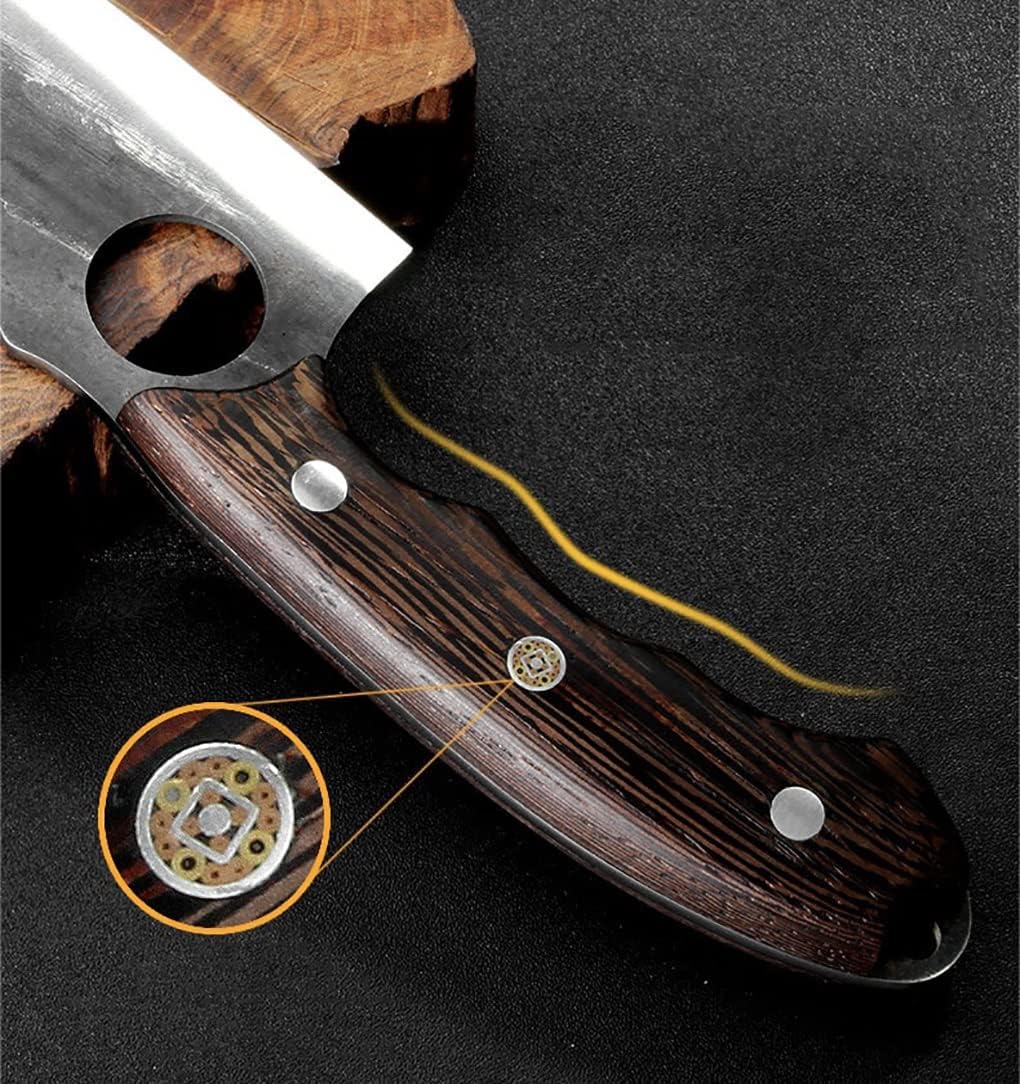 Meat Cleaver,Cleaver Knife Hand Forging Boning Knife Butcher Knife Slaughter Slicing Cleaver Cutting Camping Knives Kitchen Tools (Color : Option 2)