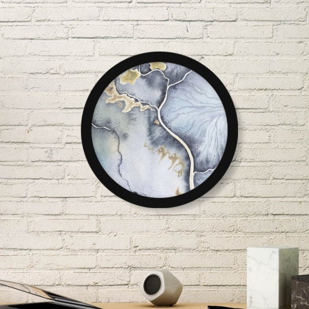 Cadre photo en bois rond noir de qualité supérieure avec peinture artistique abstraite