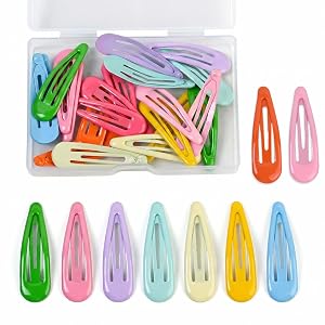 Pack of 30 Glitter Hair Snap Clips Hair Clips Set Girls Glitter Hair Clips Children Multicoloured Metal Hair Clips Colourful Glitter Sequins Hair Clips for Girls Children Multicoloured Matte