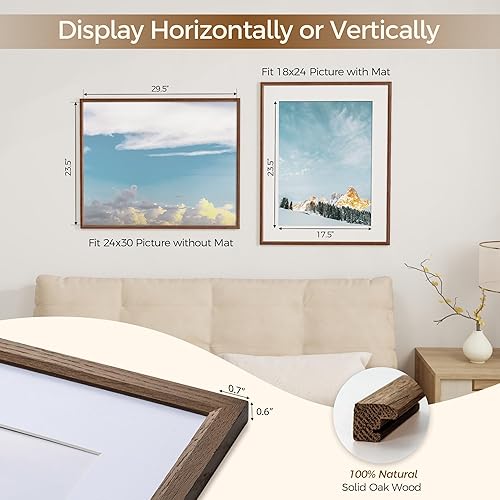 Miniatura 604 de Fun Memories Portarretratos de metal de 16 x 20 pulgadas con paspartú de 11 x 14 pulgadas, acabado de aluminio cepillado, parte delantera de vidrio